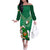 Custom Ireland Rugby Off The Shoulder Long Sleeve Dress 2024 Irish Shamrocks With Celtic Pattern - Wonder Print Shop