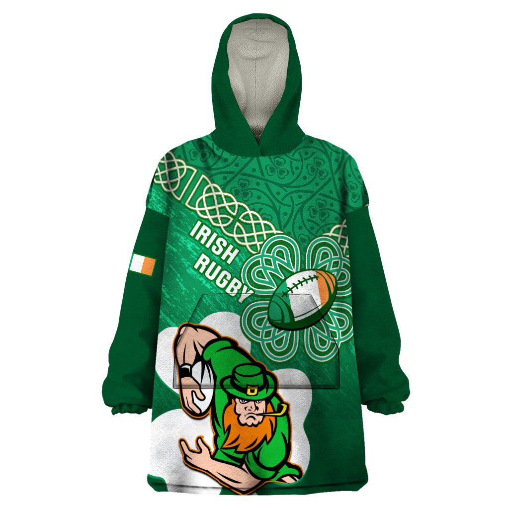 custom-ireland-rugby-wearable-blanket-hoodie-2024-irish-shamrocks-with-celtic-pattern