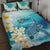 US Virgin Islands St Croix Quilt Bed Set Twin City Leatherback With Plumeria - Wonder Print Shop