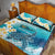 US Virgin Islands St Croix Quilt Bed Set Twin City Leatherback With Plumeria - Wonder Print Shop