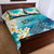 US Virgin Islands St Croix Quilt Bed Set Twin City Leatherback With Plumeria - Wonder Print Shop