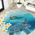 US Virgin Islands St Croix Round Carpet Twin City Leatherback With Plumeria - Wonder Print Shop