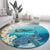 US Virgin Islands St Croix Round Carpet Twin City Leatherback With Plumeria - Wonder Print Shop