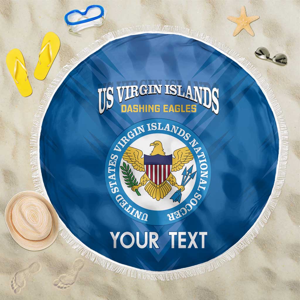 Custom US Virgin Islands Soccer Beach Blanket Go Dashing Eagles Sporty Style - Wonder Print Shop