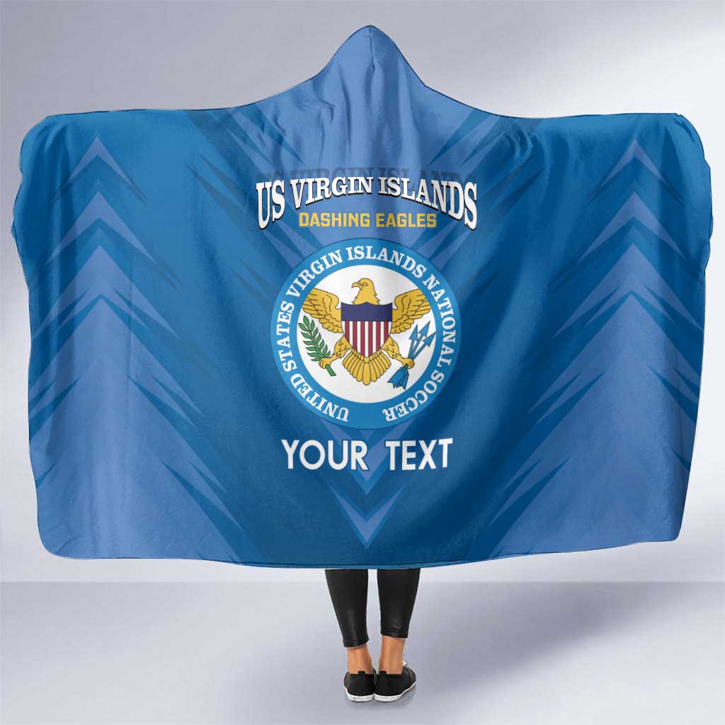 Custom US Virgin Islands Soccer Hooded Blanket Go Dashing Eagles Sporty Style - Wonder Print Shop