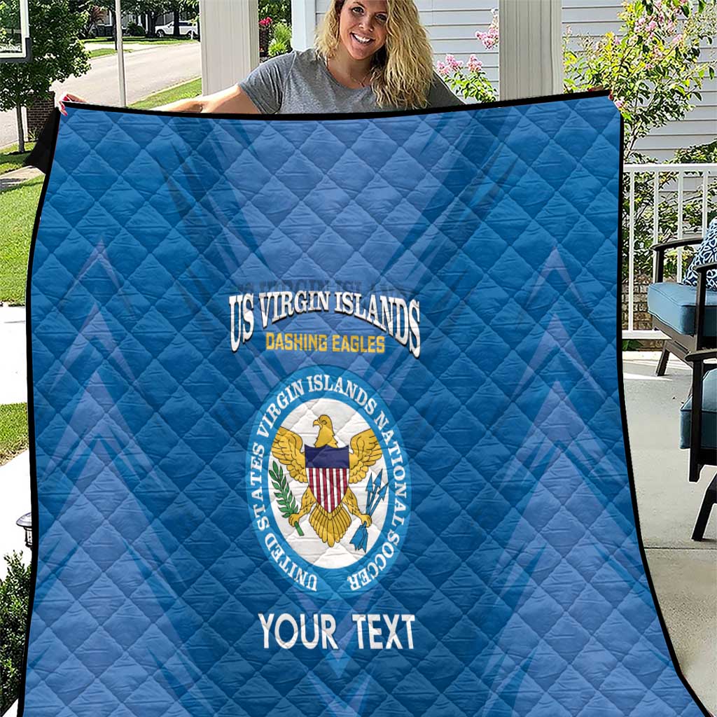 Custom US Virgin Islands Soccer Quilt Go Dashing Eagles Sporty Style - Wonder Print Shop