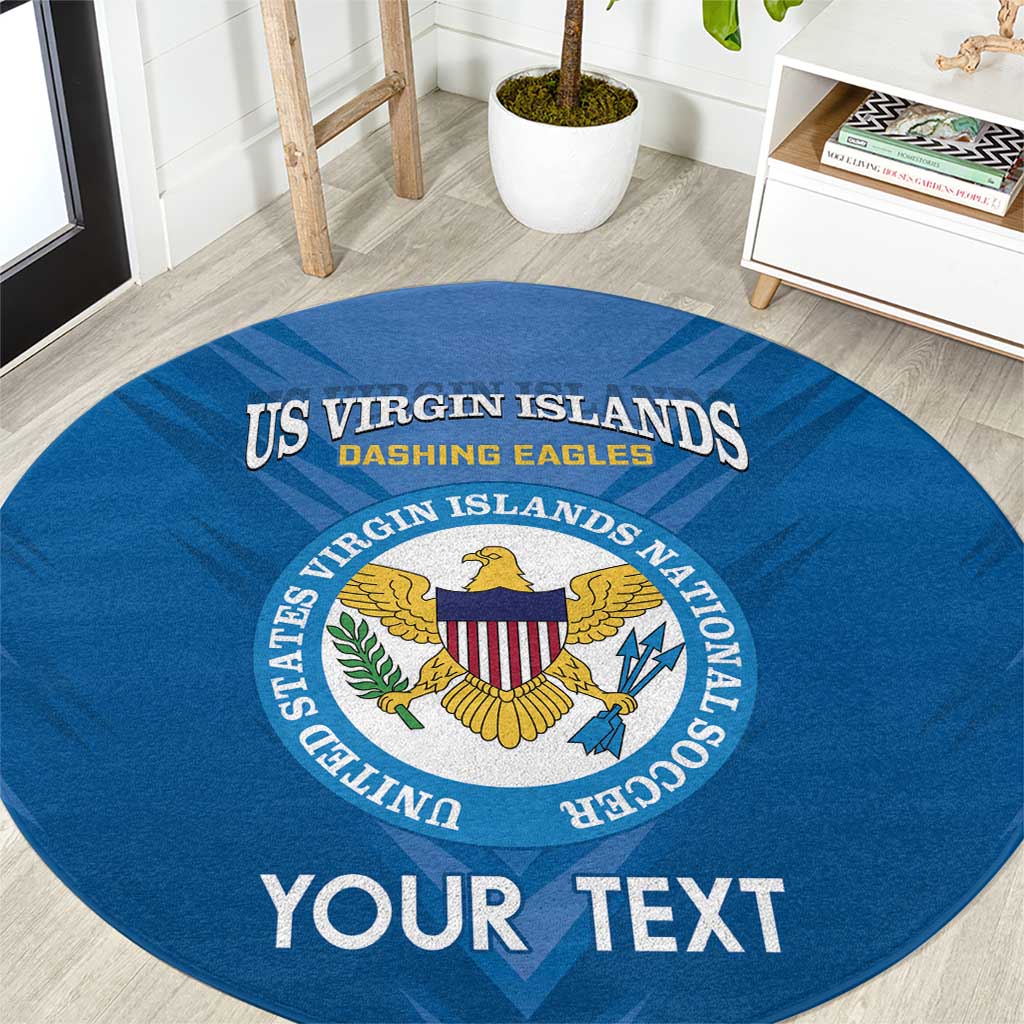 Custom US Virgin Islands Soccer Round Carpet Go Dashing Eagles Sporty Style - Wonder Print Shop