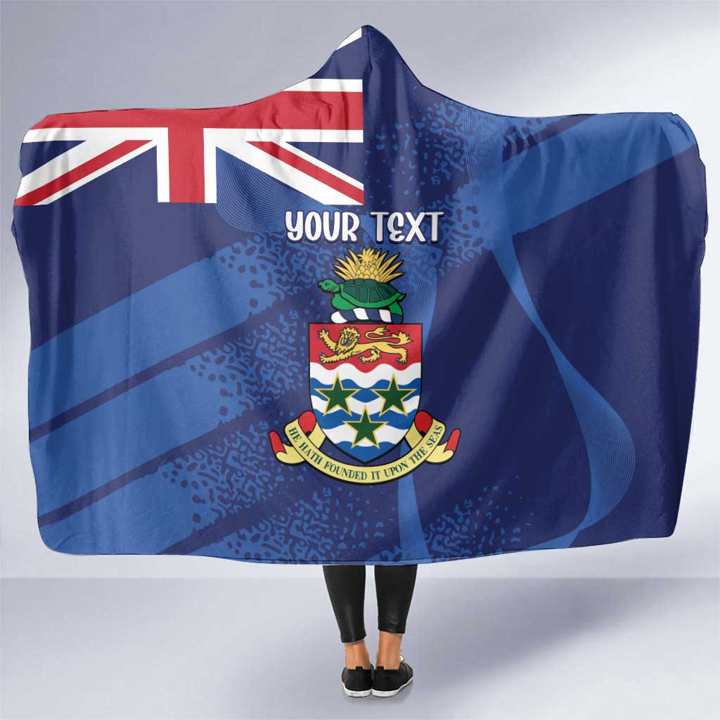 Personalised Cayman Islands Hooded Blanket Coat Of Arms Grunge Style - Wonder Print Shop