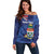 Personalised Cayman Islands Off Shoulder Sweater Coat Of Arms Grunge Style