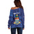 Personalised Cayman Islands Off Shoulder Sweater Coat Of Arms Grunge Style