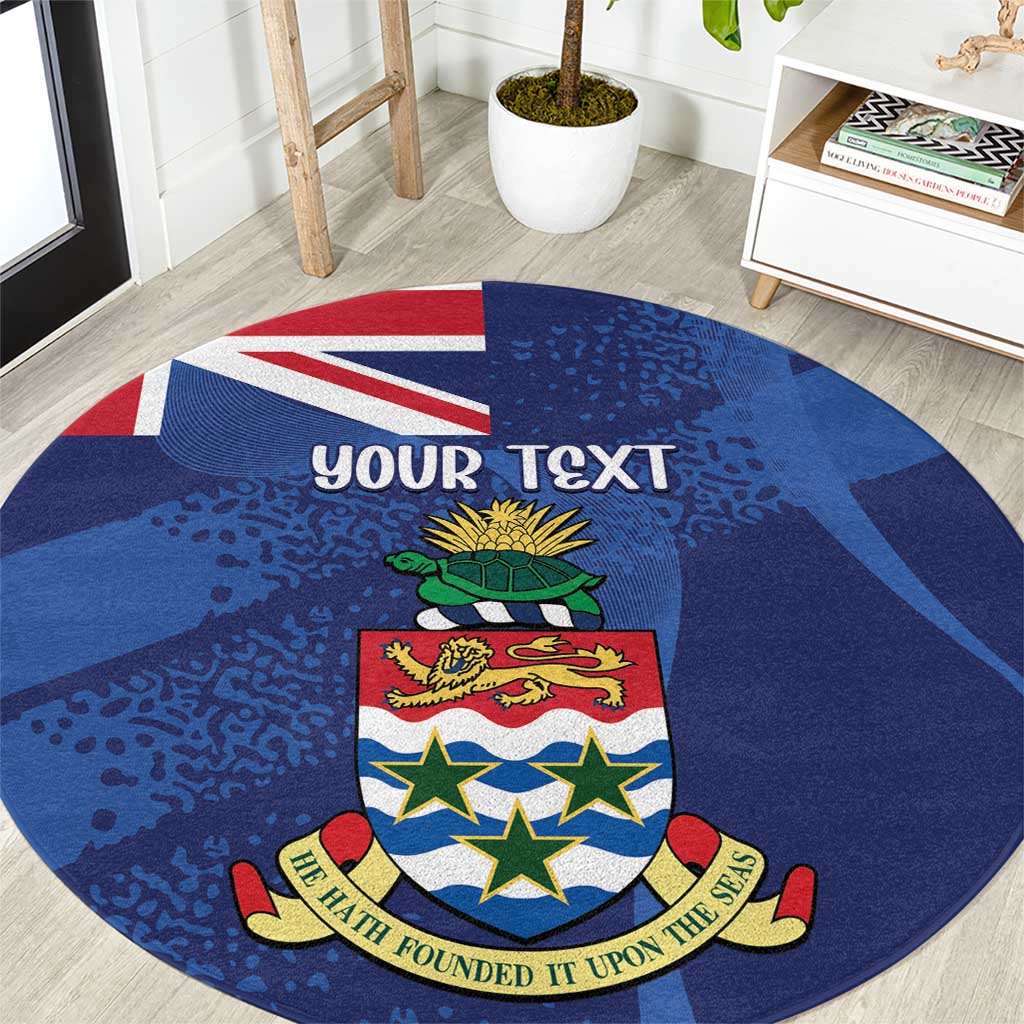 Personalised Cayman Islands Round Carpet Coat Of Arms Grunge Style - Wonder Print Shop