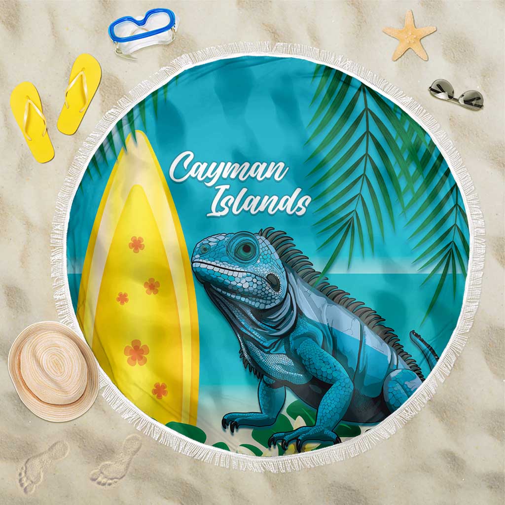 Blue Iguana Cayman Islands Beach Blanket Turquoise Tropical Vibes - Wonder Print Shop