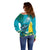 Blue Iguana Cayman Islands Off Shoulder Sweater Turquoise Tropical Vibes