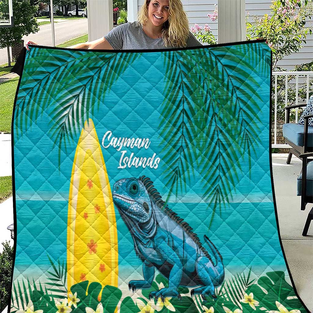 Blue Iguana Cayman Islands Quilt Turquoise Tropical Vibes - Wonder Print Shop