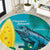 Blue Iguana Cayman Islands Round Carpet Turquoise Tropical Vibes - Wonder Print Shop