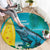 Blue Iguana Cayman Islands Round Carpet Turquoise Tropical Vibes - Wonder Print Shop