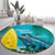 Blue Iguana Cayman Islands Round Carpet Turquoise Tropical Vibes - Wonder Print Shop