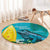 Blue Iguana Cayman Islands Round Carpet Turquoise Tropical Vibes - Wonder Print Shop