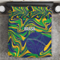 Brazil Football Bedding Set 2026 Vamos Brasil Marble Pattern - Wonder Print Shop
