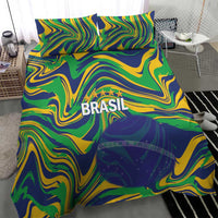 Brazil Football Bedding Set 2026 Vamos Brasil Marble Pattern - Wonder Print Shop