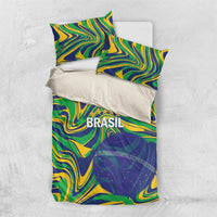 Brazil Football Bedding Set 2026 Vamos Brasil Marble Pattern - Wonder Print Shop