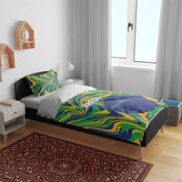 Brazil Football Bedding Set 2026 Vamos Brasil Marble Pattern - Wonder Print Shop