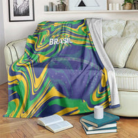 Brazil Football Blanket 2026 Vamos Brasil Marble Pattern - Wonder Print Shop