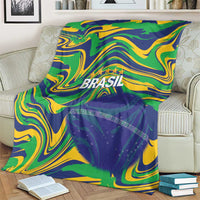 Brazil Football Blanket 2026 Vamos Brasil Marble Pattern - Wonder Print Shop