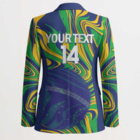 Brazil Football Custom Blazer 2026 Vamos Brasil Marble Pattern - Wonder Print Shop