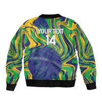 Brazil Football Custom Bomber Jacket 2026 Vamos Brasil Marble Pattern - Wonder Print Shop
