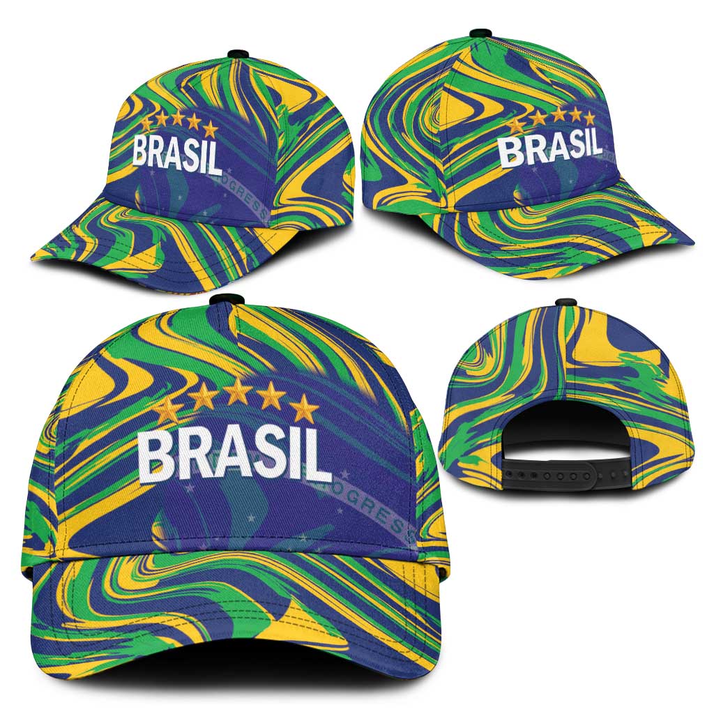 Brazil Football Classic Cap 2026 Vamos Brasil Marble Pattern