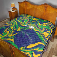 Brazil Football Quilt 2026 Vamos Brasil Marble Pattern - Wonder Print Shop