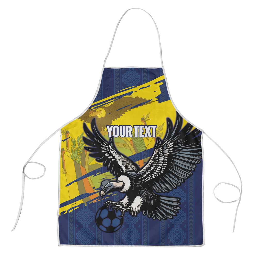 Ecuador Football Custom Apron 2026 Vamos La Tri Blue South America Pattern - Wonder Print Shop