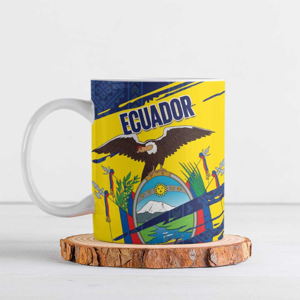 Ecuador Football Custom Ceramic Mug 2026 Vamos La Tri Blue South America Pattern - Wonder Print Shop
