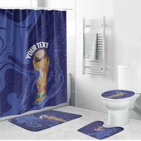 Paraguay Football Custom Bathroom Set 2026 La Albirroja Marble Pattern - Wonder Print Shop