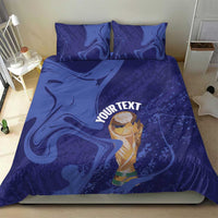 Paraguay Football Custom Bedding Set 2026 La Albirroja Marble Pattern - Wonder Print Shop