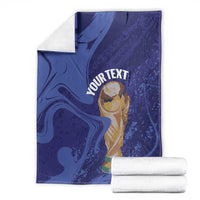 Paraguay Football Custom Blanket 2026 La Albirroja Marble Pattern - Wonder Print Shop
