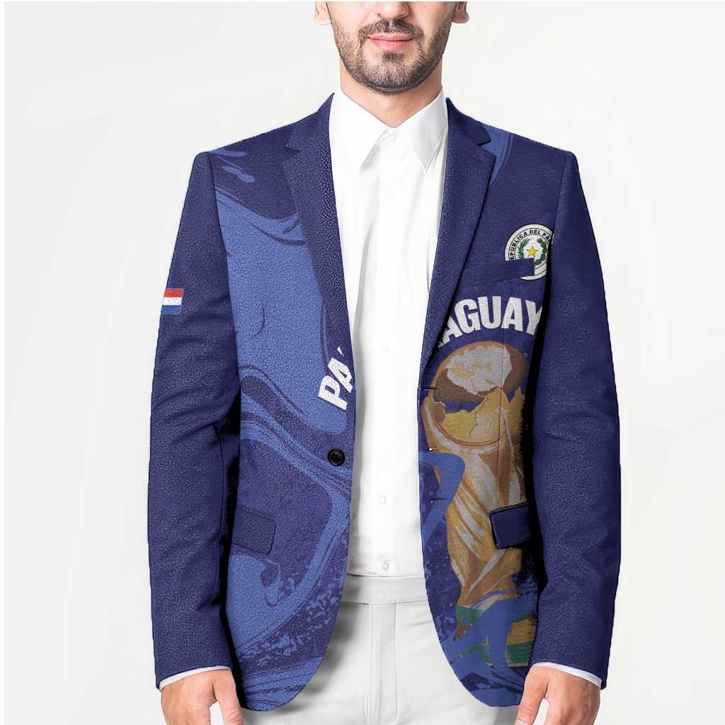 Paraguay Football Custom Blazer 2026 La Albirroja Marble Pattern - Wonder Print Shop