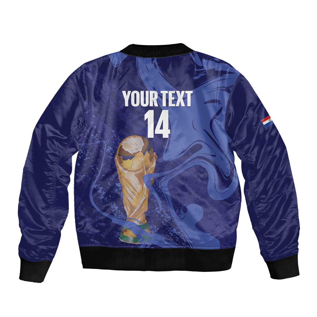 Paraguay Football Custom Bomber Jacket 2026 La Albirroja Marble Pattern - Wonder Print Shop
