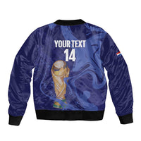 Paraguay Football Custom Bomber Jacket 2026 La Albirroja Marble Pattern - Wonder Print Shop