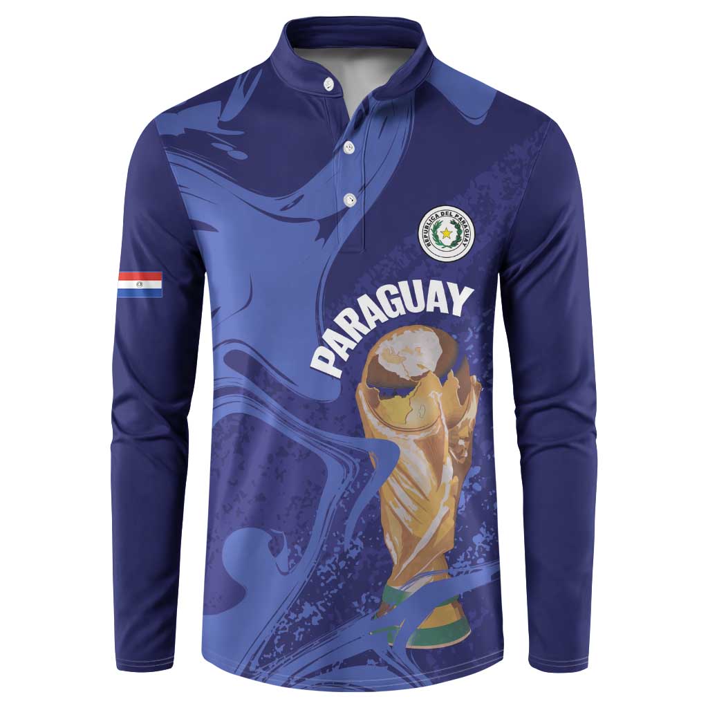 Paraguay Football Custom Button Sweatshirt 2026 La Albirroja Marble Pattern - Wonder Print Shop