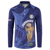 Paraguay Football Custom Button Sweatshirt 2026 La Albirroja Marble Pattern - Wonder Print Shop