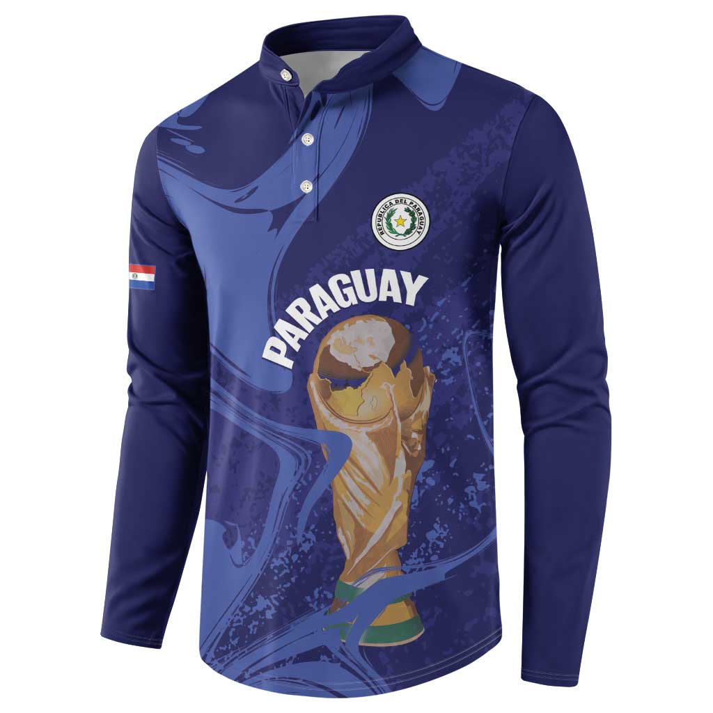 Paraguay Football Custom Button Sweatshirt 2026 La Albirroja Marble Pattern - Wonder Print Shop