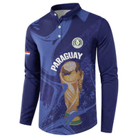 Paraguay Football Custom Button Sweatshirt 2026 La Albirroja Marble Pattern - Wonder Print Shop