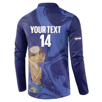 Paraguay Football Custom Button Sweatshirt 2026 La Albirroja Marble Pattern - Wonder Print Shop