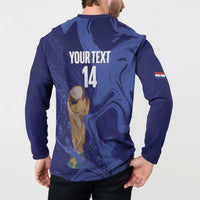 Paraguay Football Custom Button Sweatshirt 2026 La Albirroja Marble Pattern - Wonder Print Shop