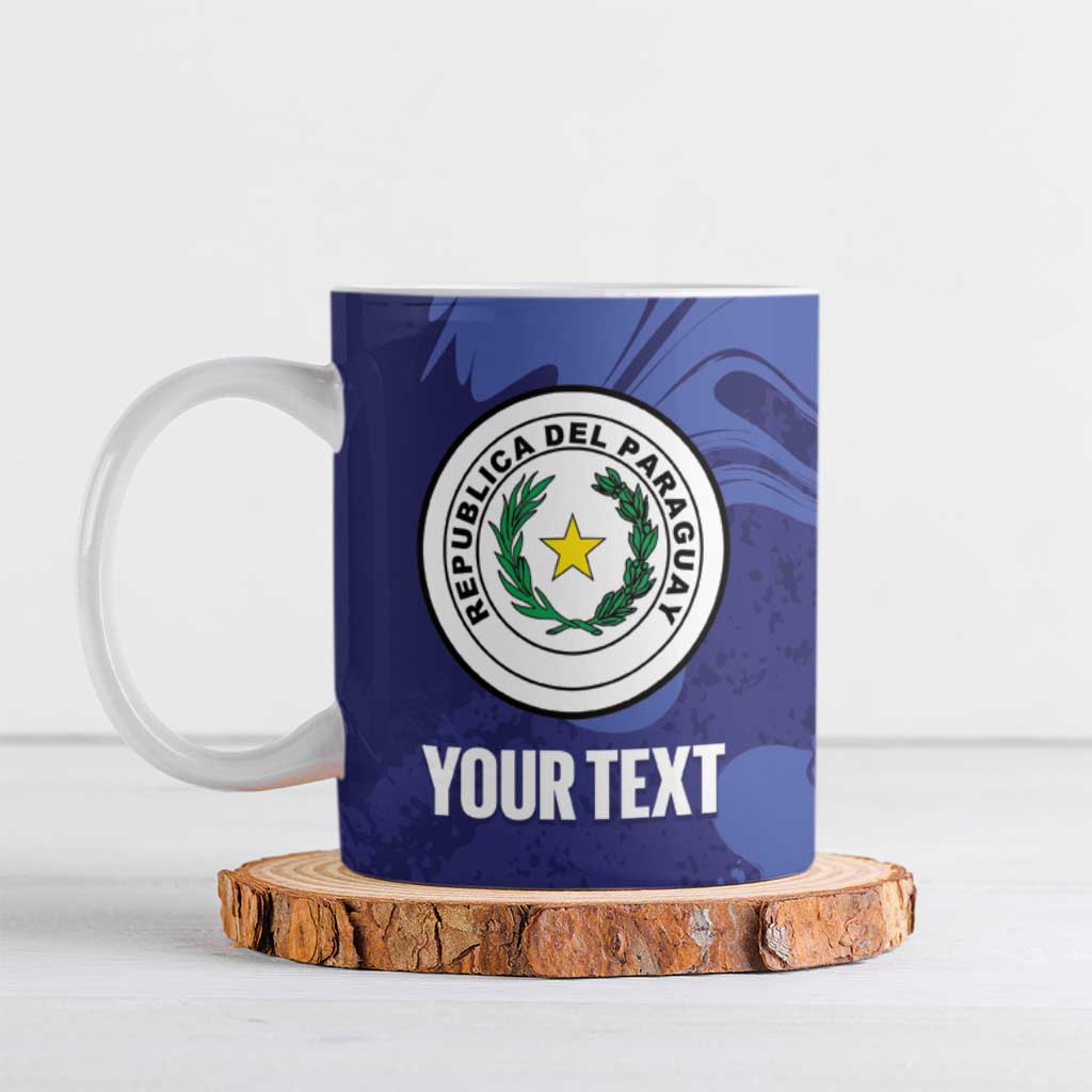 Paraguay Football Custom Ceramic Mug 2026 La Albirroja Marble Pattern - Wonder Print Shop