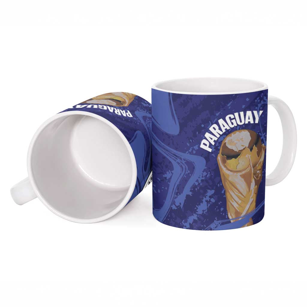 Paraguay Football Custom Ceramic Mug 2026 La Albirroja Marble Pattern - Wonder Print Shop
