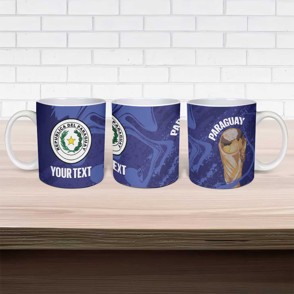 Paraguay Football Custom Ceramic Mug 2026 La Albirroja Marble Pattern - Wonder Print Shop