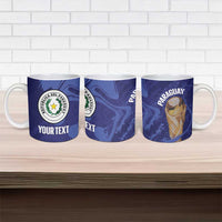 Paraguay Football Custom Ceramic Mug 2026 La Albirroja Marble Pattern - Wonder Print Shop